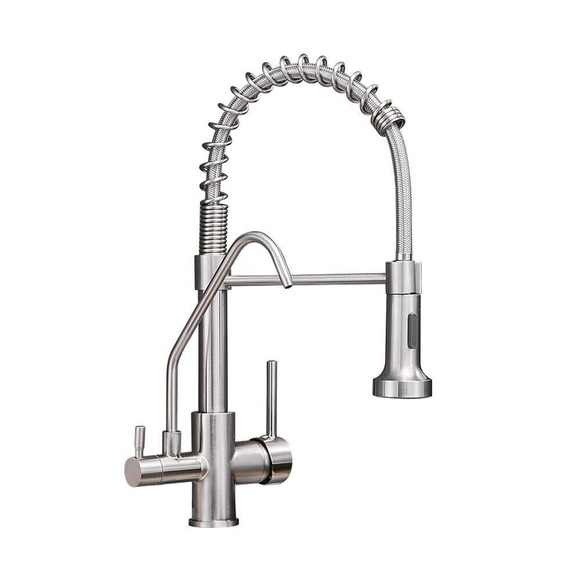 OWOFAN Commercial Faucet 3 in 1 brass brushed nickel 0192SN - Picture 2 of 7